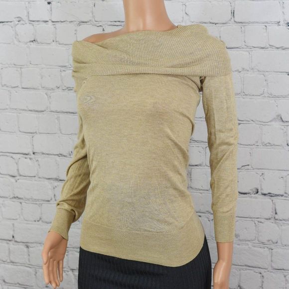 H&M taupe knit cowl neck sweater - Picture 2 of 7
